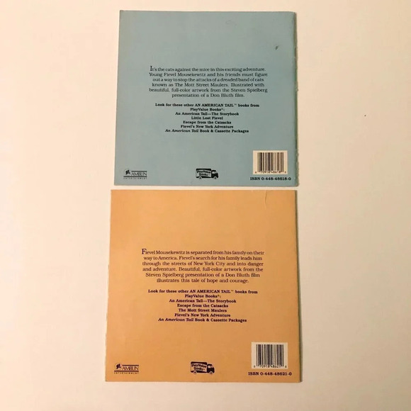Vintage 1986 Lot of 2 An American Tail  Books Little Lost Fievel The Moss Street - Picture 2 of 16